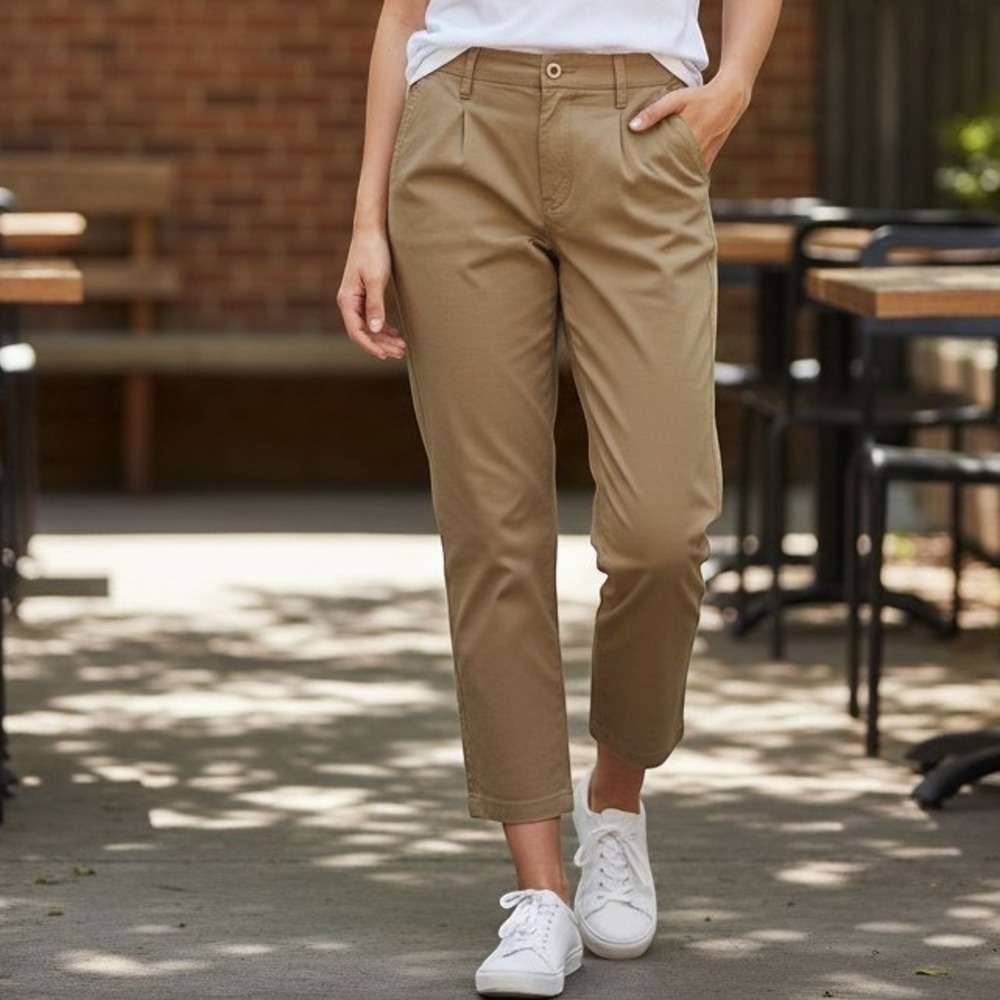 A New Day Pants Women 16R Tan NWT High Rise Straight Leg Stretch Khaki Chino